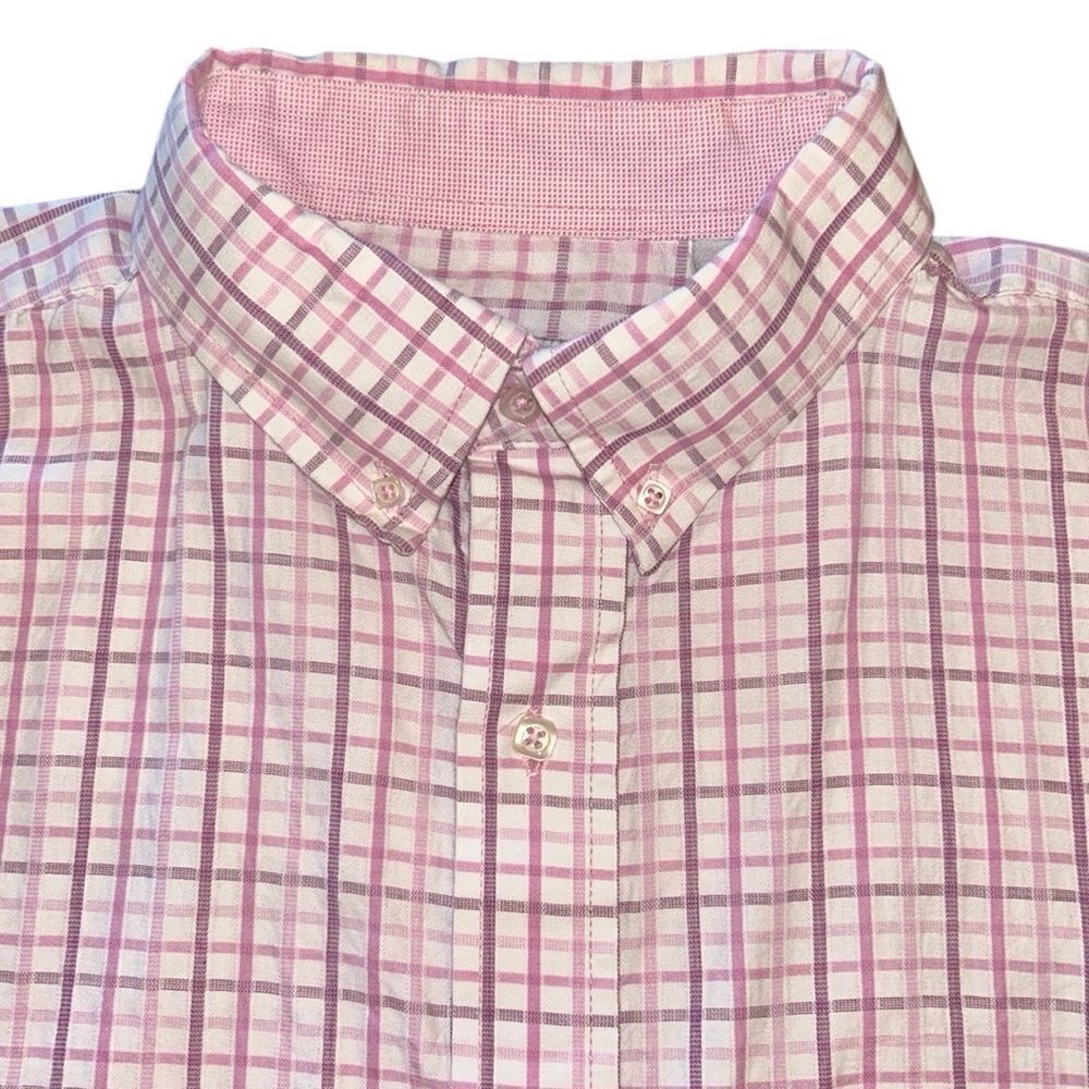 Resistol Ranch Mens Pink And White Plaid Shirt